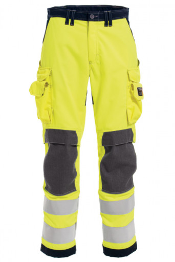 Flammehemmende bukse 582081, High-Vis at 2 gul/marineblå, størrelse 54