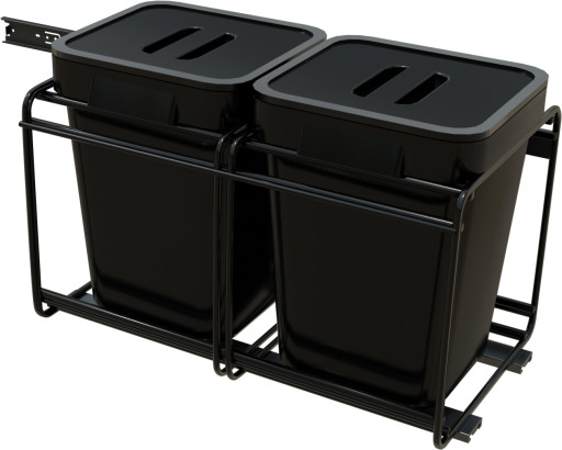 Skanitek Sorti 45/2 kildesorteringssystem, 22 liter, sort Kjøkken > Kjøkkenutstyr