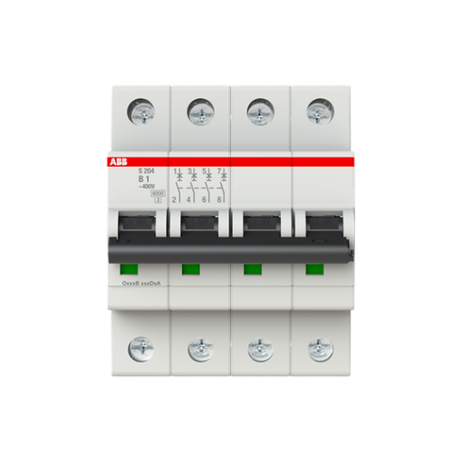 Effektbryter B 1A 4P, 6kA, S204-B1