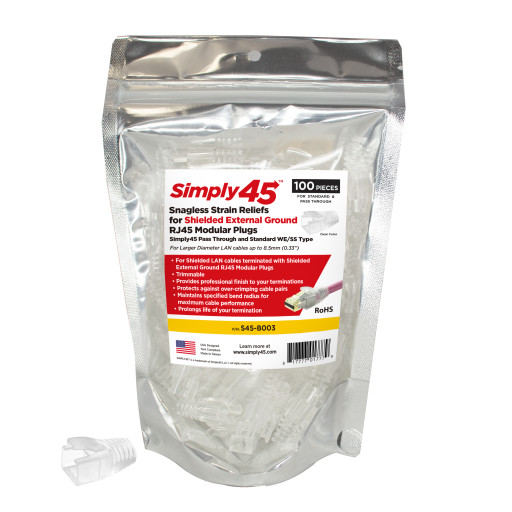 Simply45 avlaster for RJ45 CAT6 skjermet, RJ45 CAT7 uskjermet. Backuptype - El