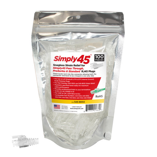 Simply45 avlaster for RJ45 CAT6 uskjermet, RJ45 CAT5 skjermet. Backuptype - El