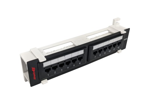 Simply45 Patch panel for vegg 12 porter CAT6 UTP lastet Backuptype - El