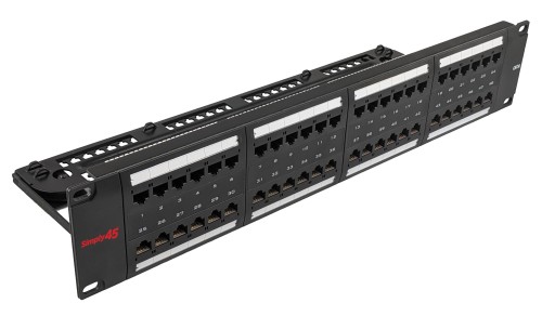 Simply45 Patch Panel Rack 48 Port CAT6 UTP lastet Backuptype - El