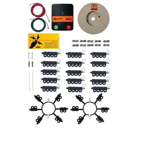 Gallagher gjerdesett med M50 230V spenningssender Backuptype - El