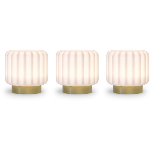 Billede af Atelier Pierre Dentelles genopladelig bordlampe, 3 stk, guld