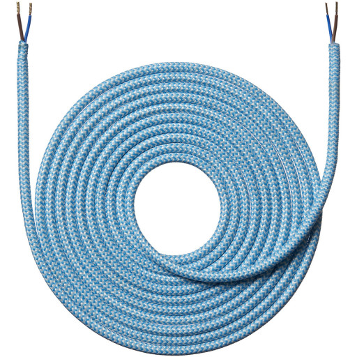 Nielsen Light färgad tygsladd 4 meter - sicksack ljusblå