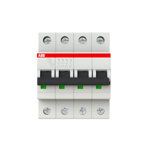 Strømbryter C 16A 4P, 6kA, S204-C16