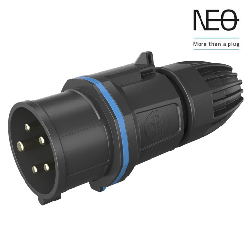 CEE Plug Neo 16A 3P 230V blå, 6H med skruklemme, IP54 Kontakt