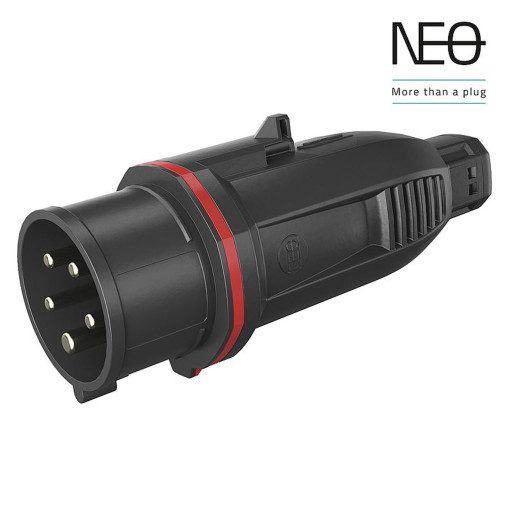 CEE Plugg Neo 16A 5P 400V rød, 6H med trekabel/fjærlås IP54 Kontakt