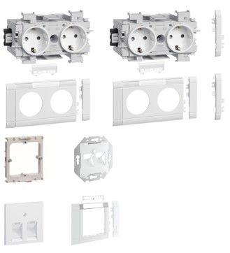 Arbeidsstasjon komplett for BR65 schuko+Actassi, PH, RAL9016 Backuptype - El