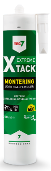 Tec7 monteringslim X-tack, foliepose 400 ml, hvit Backuptype - Beslag