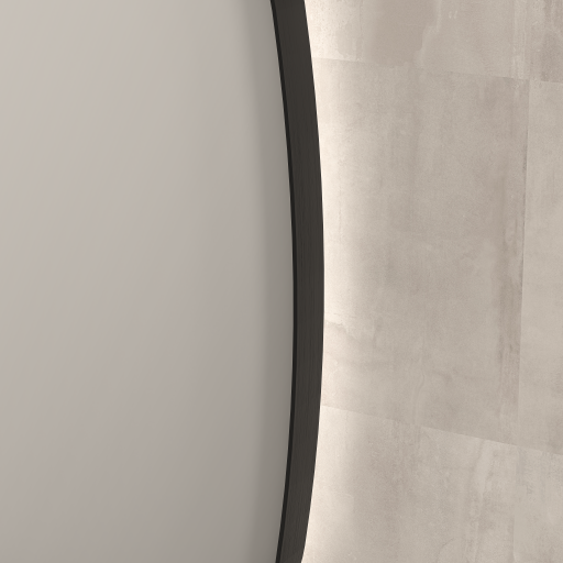 Sanibell SP30 speil 80x80cm på børstet metall sort aluminiumsramme