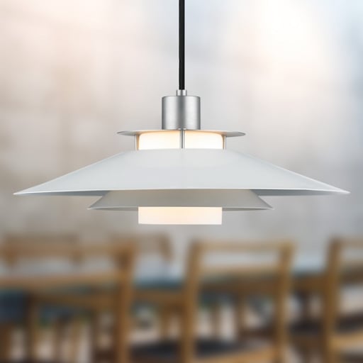 El-light Halo Design Rivoli PendelØ24cm-Hvid/Børstet Metal