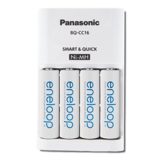 Kjøp Panasonic Eneloop Lynlader inkl. 4 stk. AA batterier Kjøp Panasonic Eneloop Lynlader inkl. 4 stk. AA batterier