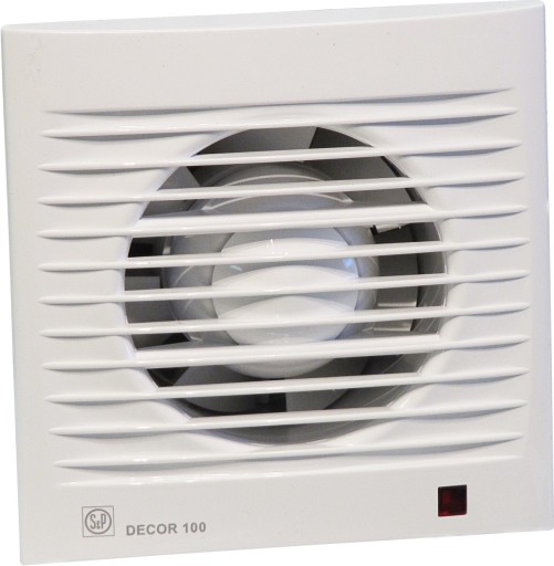 S&P ventilator Decor Fugtstyret & Timer 100KHZR