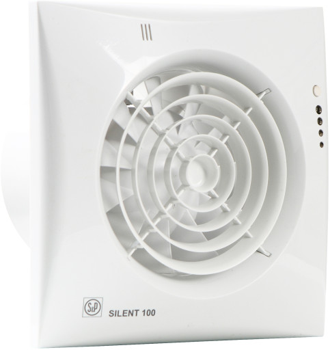S&P silent 100CHZ-Visual ventilator - Med timer og justerbar fugtstyring