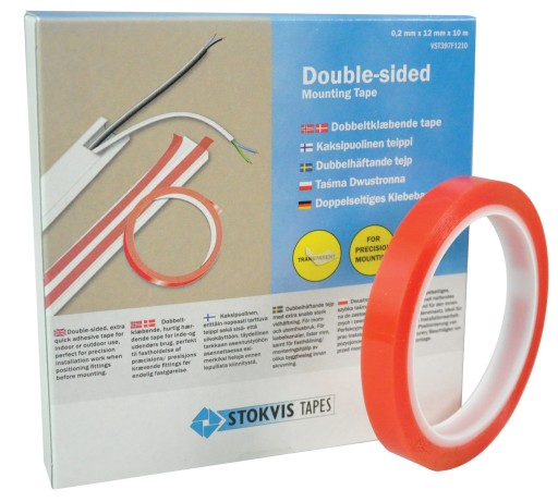 Dobbeltklæbende tape transparent 10 meter