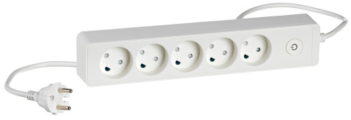 LK design stikdåse med 5 udtag u/jord m/ledning