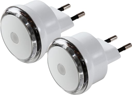 2 stk. LED natlamper med sensor 0,8W