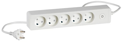 LK design stikdåse med 5 udtag u/jord m/ledning