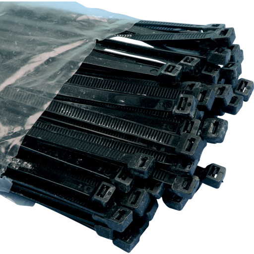 100 stk Strips 7,6 x 450mm, svart Tekniske installasjoner > Rør &amp; rørdeler