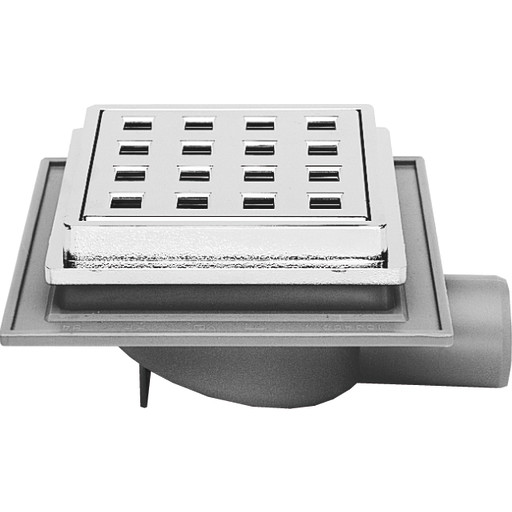 Purus Maxiflex Mini afløbsskål, til beton og flisegulv, Ø32 mm, krom