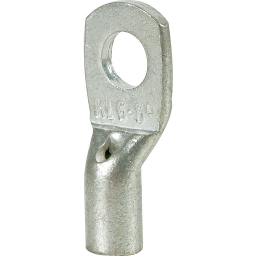 KLAUKE Rørkabelsko CU 6mm² bolthul Ø6mm for klasse 2 leder længde 21mm fra centerhul