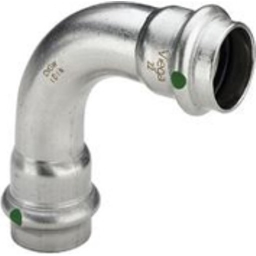 Viega Sanpress Inox bøjning, 90°, brugsvand, varme, muffe/muffe, 54 mm billede