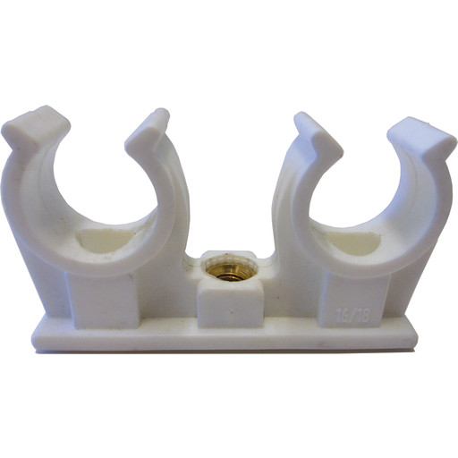 Klemrrbrer til 12 mm rr (dobbelt, hvid)