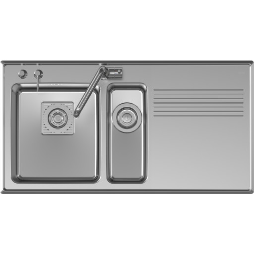 Intra Frame FR97SHLF køkkenvask, 97x51 cm, rustfrit stål