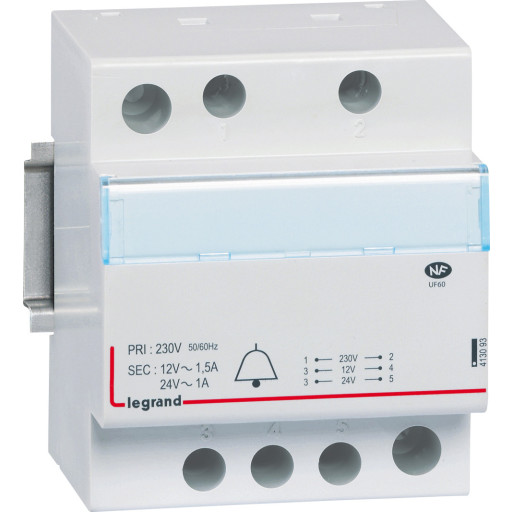 Ringetrafo 24V/12V AC 24-18VA 4 modul billede