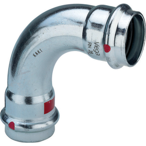 VIEGA Prestabo bøjning 90 grader 15 mm af ulegeret stål Muffe / muffe, SC-contur