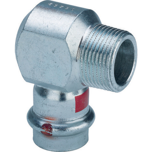 Viega Prestabo forzinket vinkel m/nippel t/varmeanlæg 22 mm x 3/4" billede