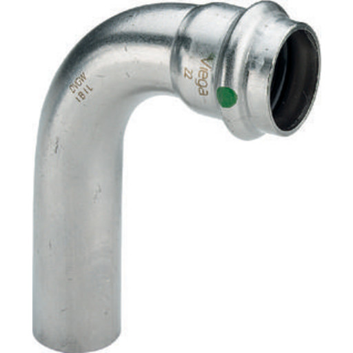 Viega Sanpress Inox bøjning, 90°, brugsvand, varme, muffe/nippel, 35 mm billede