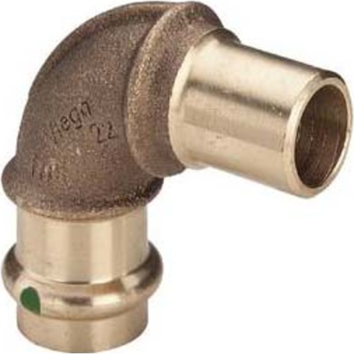 Viega Sanpress vinkel, 90°, brugsvand, muffe/nippel, 28 mm billede