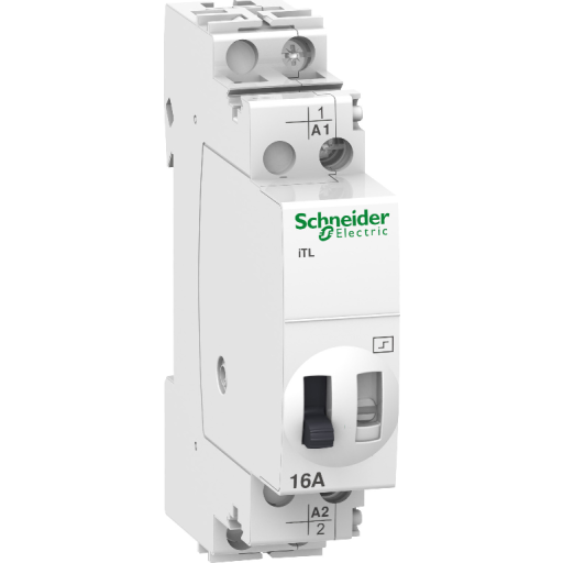 Schneider Electric Acti9 kiprelæ itl 16a 1no 24vac/12vdc til betjening af lys med impulstryk. bredde 18mm