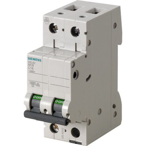 SIEMENS Automatsikring, MCB 10A C karakteristisk, 1 polet + nul, 6kA kortslutningsbrydeevne, 230V AC, 60V DC, 36mm bred