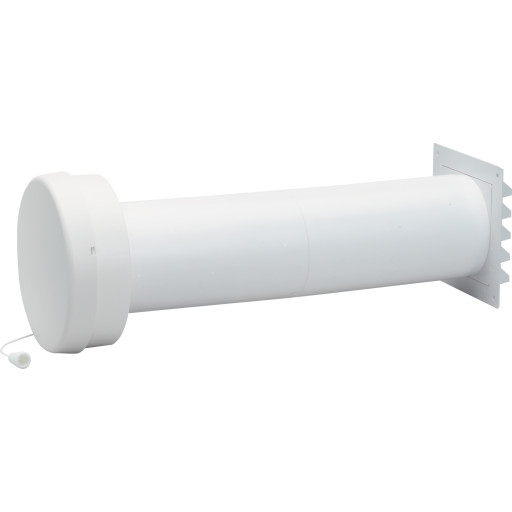 Fresh f80 komplet hvid Friskluftsventil med murgennemføring og hvid udv. murrist