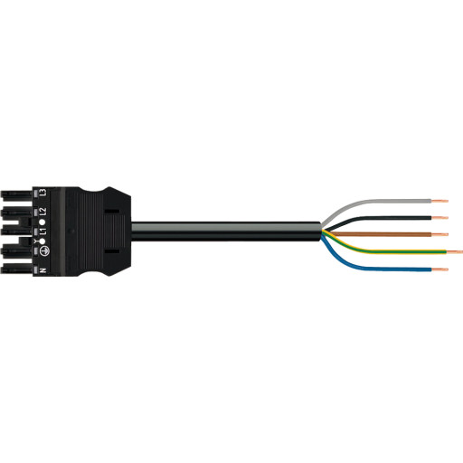 Tilkoblingskabel 6M 5G2.5 Hunnfri Sort