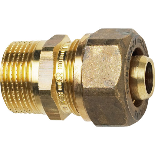 TA Komp. Overgang med nippel 3/4'' x 15x2,5 mm. Med støttebøsning til pex. Type TA 603