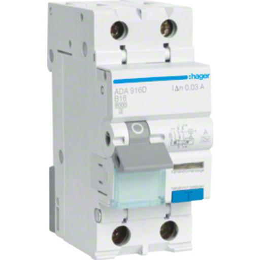 Kombinasjonsbryter Effektbryter/HPFI B 10A 1P+N, 30 mA, ADA910G