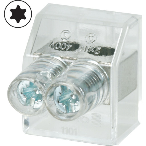 Skjøtsokkel 10 mm² dobbel med Torx10 (100) Probag