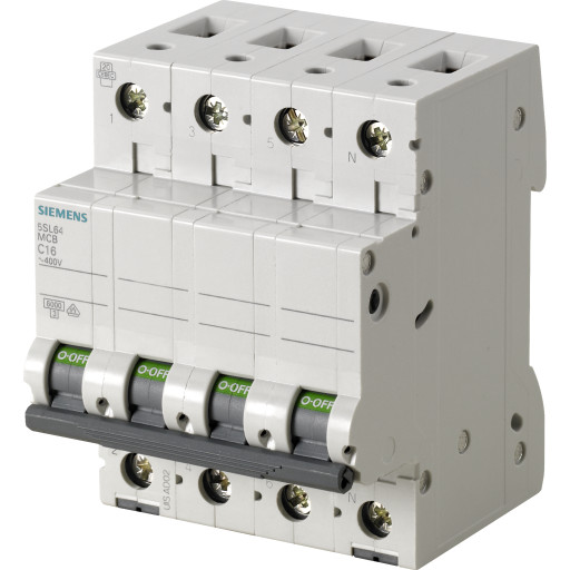 Siemens Automatsikring 6kA 3P+N C-karakteristik 25A 400V