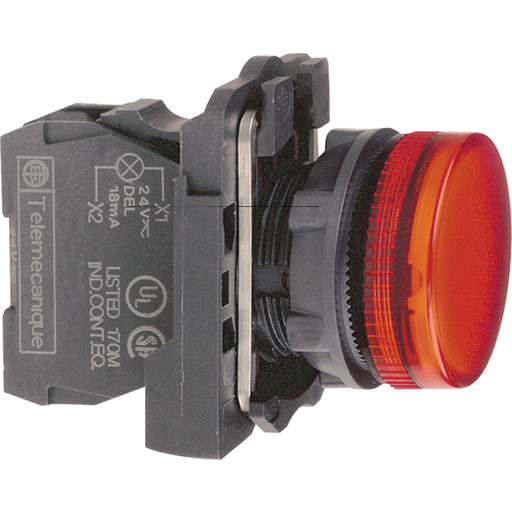Billede af Schneider lampe, komplet LED, rød 24V AC/DC