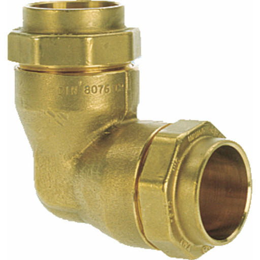 Isiflo 50 mm vinkel 90°, messing, PN16