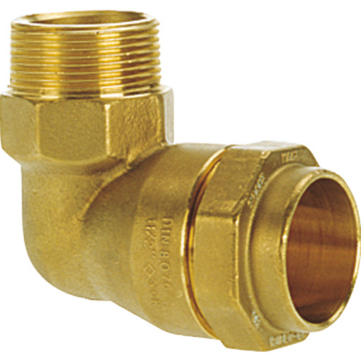 Isiflo 40 mm x 1.1/4" vinkel 90° med nippel, messing, PN16