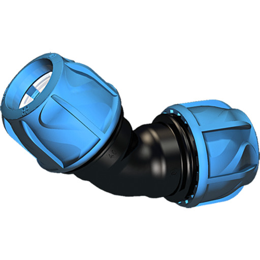 iJOINT plastfitting - Vinkel 45 m. kompressionskoblinger, 32 x 32 mm