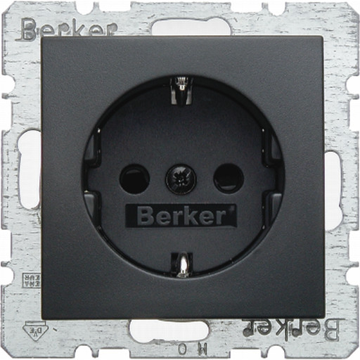 Berker Socket Schuko med jord S./B. antrasitt