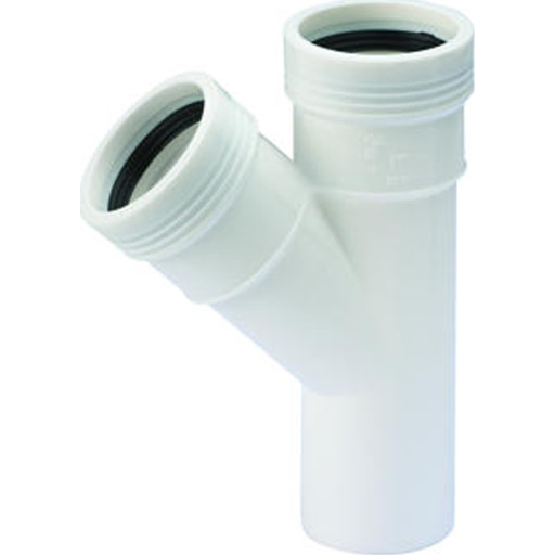 Wavin Wafix grenrør, 45°, Ø50 mm, plast, hvid