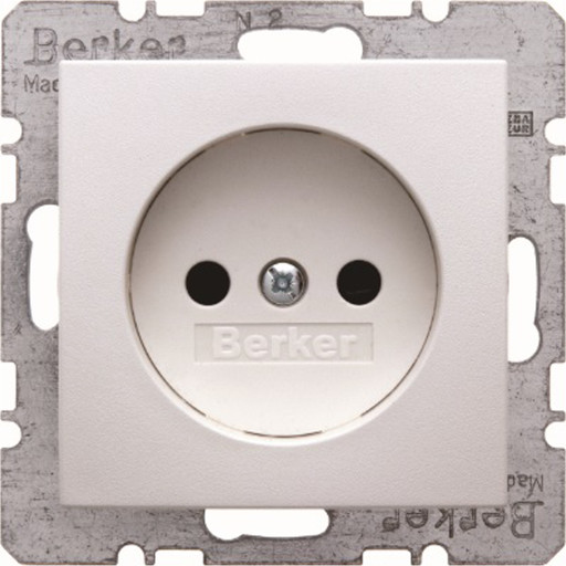 10 stk Berker Sokkel Schuko uten jord S./B. hvit